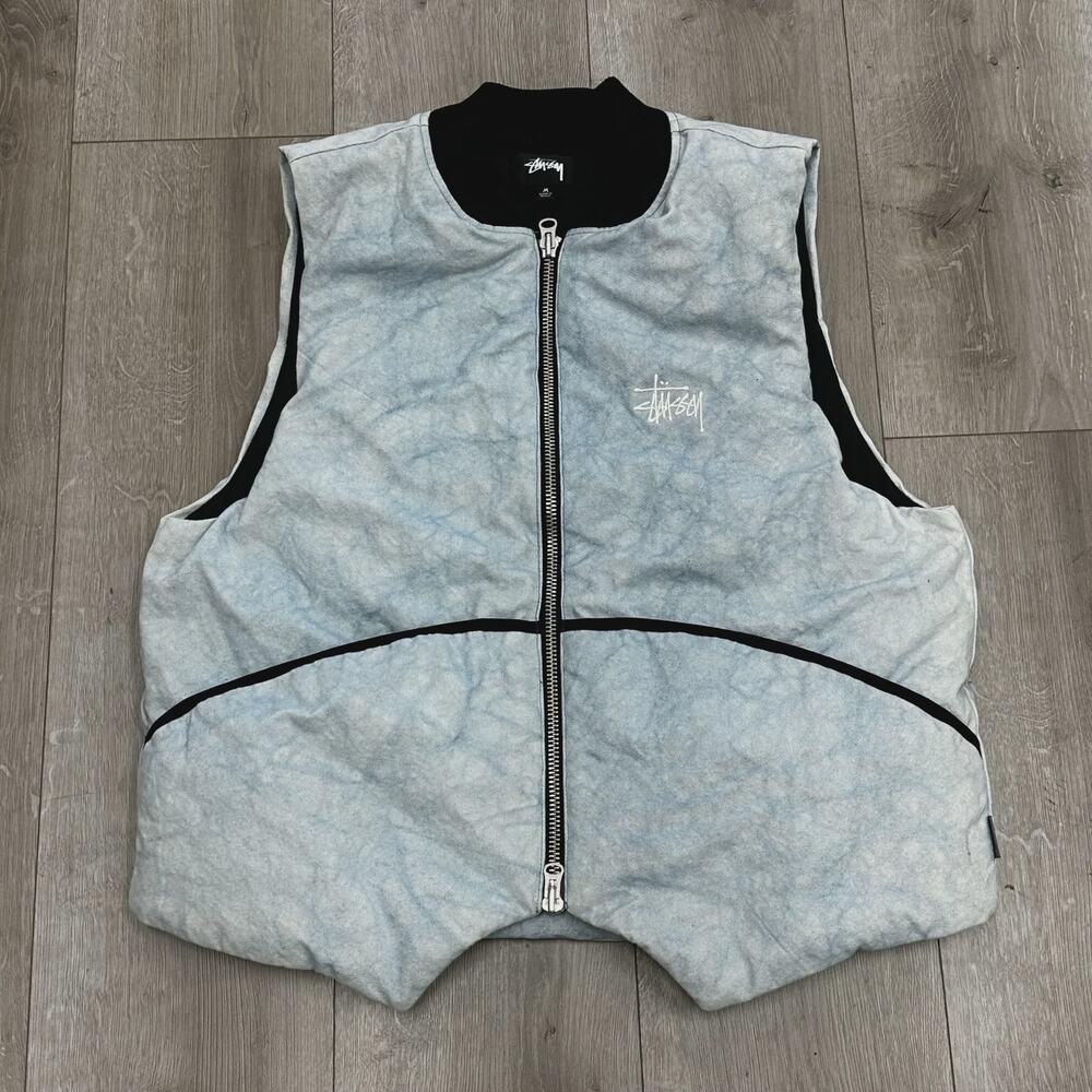 Fw22 Stussy Washed Canvas Primaloft Vest 'Light Blue' Size Medium M Sf